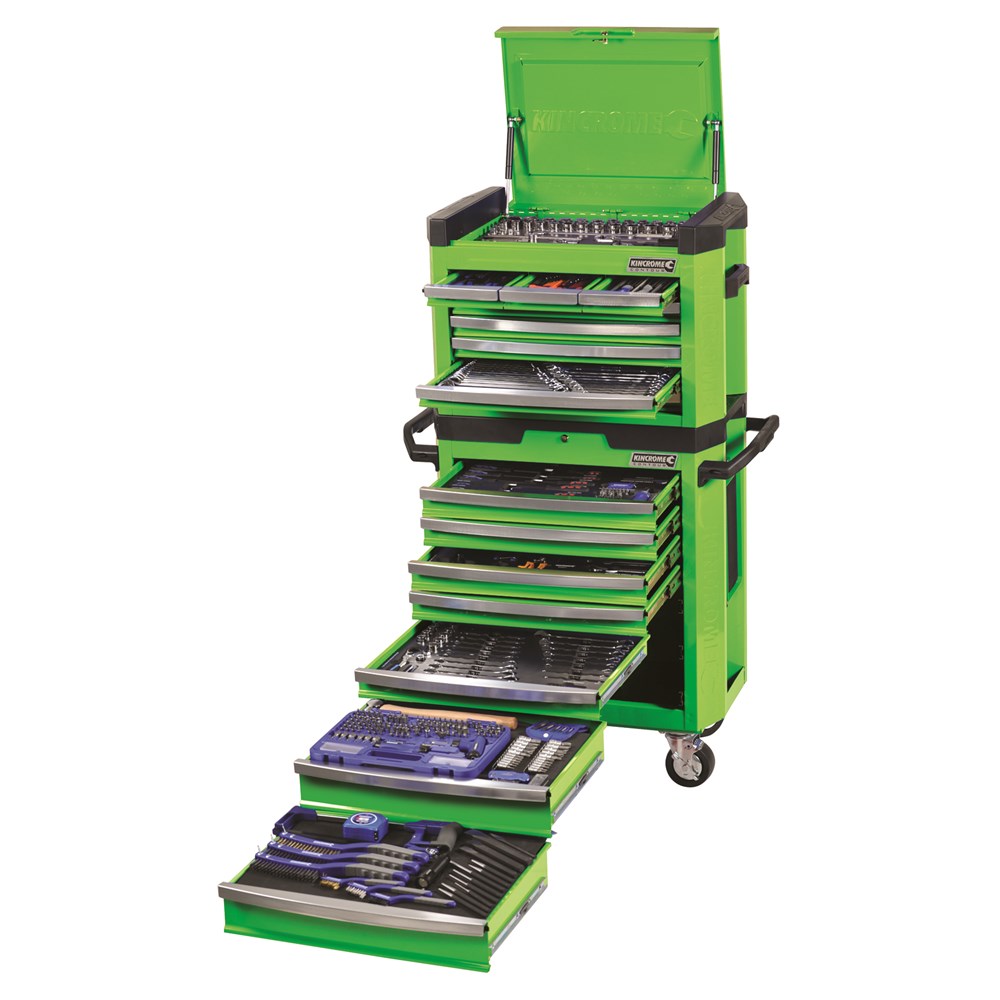 KINCROME 472 PIECE 15 DRAWER CONTOUR WORKSHP MONSTER GREEN